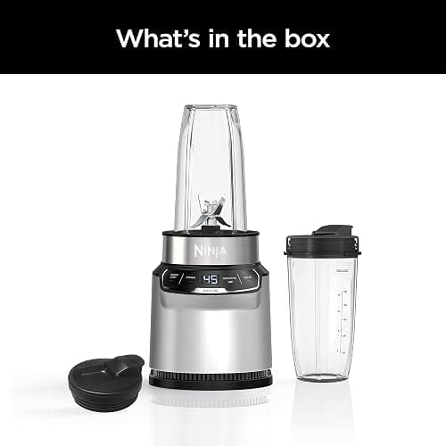 Ninja | Blender | Nutri Pro | Single Serve | For Smoothies, Salsa, Shakes and Frozen Drinks | Includes 2 Smoothie Cups & Lids | Crushes Ice, Fruit & Veggies |Silver | BN401 thumbnail 8