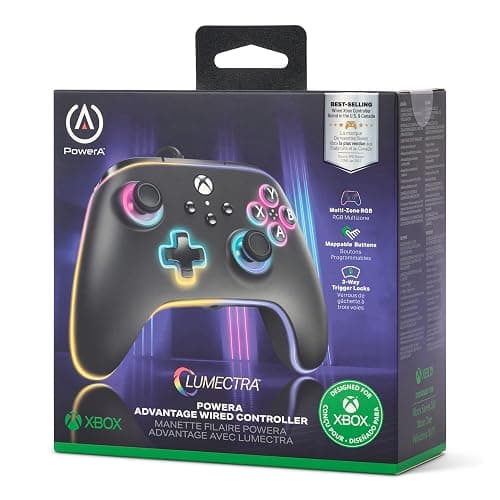 PowerA Advantage Wired Controller for Xbox Series X|S with Lumectra - Black, gamepad, wired video game controller, gaming controller, works with Xbox One and Windows 10/11, officially licensed thumbnail 9