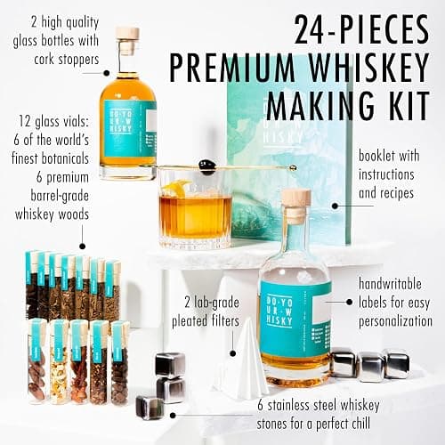 DO Your Whisky | DIY Whiskey Infusion Set | Whiskey Making Kit | 12 Woodchips & Botanicals | 6 Whiskey Stones & Recipe Guide Anniversary, or Birthday Gift for Him thumbnail 2
