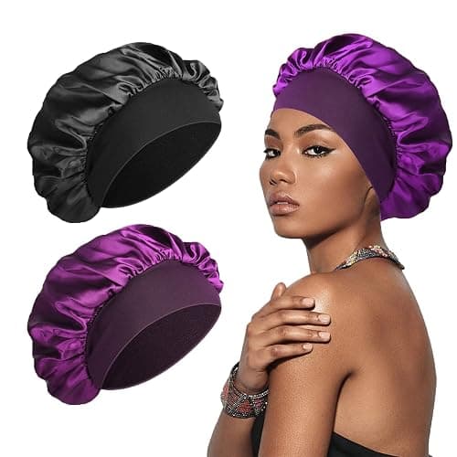 SWEET VIEW Silk Bonnet Satin Bonnet, Silk Hair Wrap for Sleeping, Soft and Comfortable Silk Sleep Cap - Image 1
