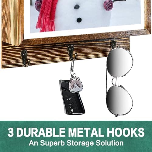MOCAS Hidden Gun Storage, Hidden Wall Gun Safe Pistol Rack Shelf with 3 Hooks for Secret Decor Concealment Furniture, Art Storage Cabinet Wooden Storage Shelves Indoor Picture Frame thumbnail 5