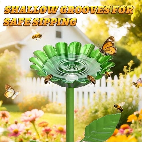 Mellbree Bee Watering Station, 4-Pack Metal Flower Bee Bath for Garden – Attract Butterflies & Pollinators – Colorful Outdoor Garden Stakes for Yard, Patio, Butterfly Garden – Gardening Essentials thumbnail 3