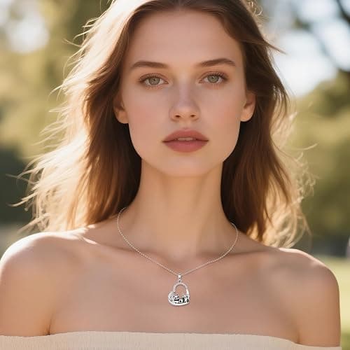DAYLINLOVE Panda Gifts 925 Sterling Silver Panda And Bamboo Heart Pendant Necklace Animal Jewelry Gifts for Women thumbnail 3