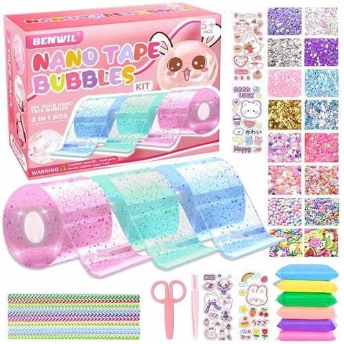 Nano Tape Bubble Kit for Kids, Squishy Making Maker Kit, Birthday Gifts for 4 5 6 7 8 9 10 Year Old Girls Girl, Kids Toys for Girls 4-6 6-8 8-10 10-12 - Image 1