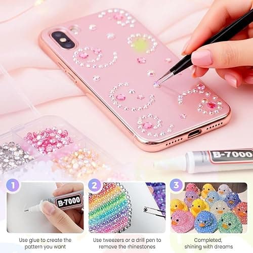 Bedazzling Kit, Bedazzler Kit with Rhinestones and Tools,32000pcs 3mm Flatback Rhinestones for Bedazzling Crafting with B7000 Glue thumbnail 8