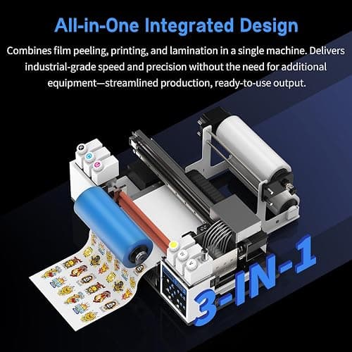 DXZ A3 UV DTF Printer with Laminator,Dual XP600 Print Heads, White Ink Stirring,All-in-One UV DTF Transfer Printer for Glass,Metal,Wood,Tumblers,Phone Cases thumbnail 2