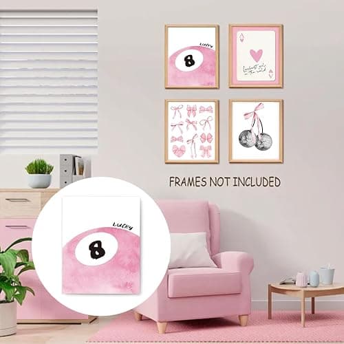 4 Stück Zimmer Poster Aesthetic,Clean Girl Room Decor,25 X 20 CM Ungerahmte Wanddrucke,4 Stile Wandposter,Mit Rosa Motiv Adrette Wandkunstdrucke,Wand Deko Bilder,Aesthetic Room Decor Clean Girl thumbnail 6