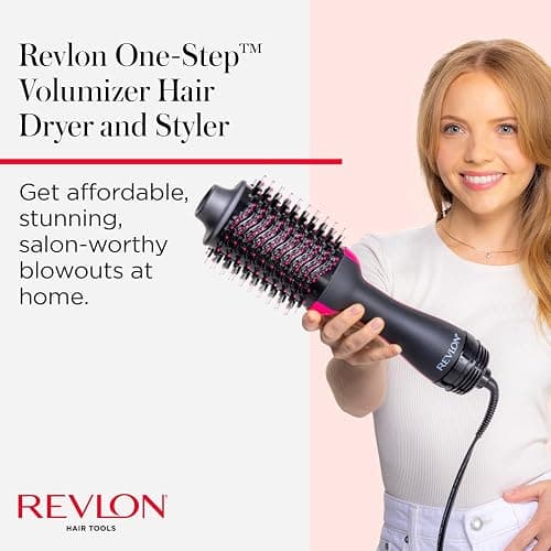 REVLON One-Step Volumizer Hair Dryer and Styler, for Less Frizz, More Shine, and Reduced Heat Damage for Salon Style Round Brush for Blowout, Black (Amazon Exclusive) - Black - 1.0 VOLUMIZER thumbnail 3