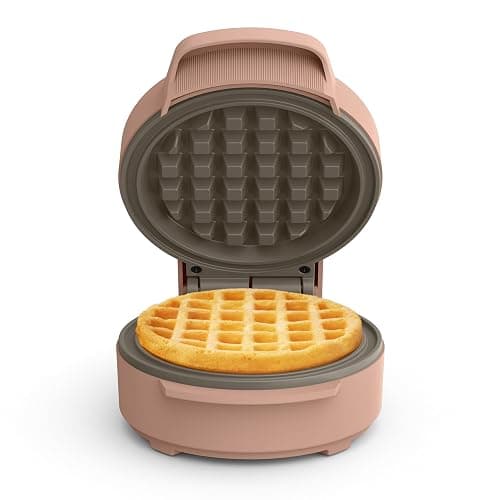bella Snack-n-Store Mini Waffle Maker, EverGood™ Ceramic Nonstick Coating, Cord Wrap, Ready Indicator Light & Cool Touch Handles, Stackable Design & Customizable Plates, 400 Watt, Blossom - Image 1