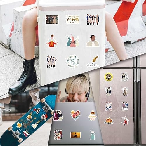 110PCS Hamiltons Merch Stickers, Cute Cartoon Aesthetic Vinyl Musicals Gifts Waterproof Decals for Laptop Bumper Skateboard Water Bottles Phone thumbnail 7