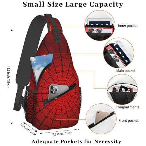 YOZIRIBO Spider Web Sling Bag for Men Women, Crossbody Backpack Purse Chest Daypack Shoulder Bag for Sports Hiking Running Travel thumbnail 3