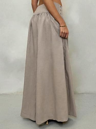 Milumia Women's Low Rise Wide Leg Linen Pants Flowy Casual Palazzo Trousers | Business Casual Outfits, Low Waist,Oversized,Teacher Outfits,Wear To Work, Trendy Casual thumbnail 2