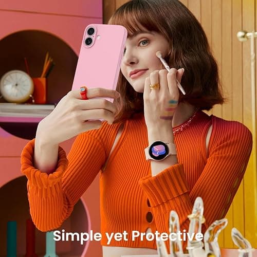 iYavvort Compatible with iPhone 16 Case, Liquid Silicone Upgrade [Camera Protection] [Soft Anti-Scratch Microfiber Lining] Shockproof Phone Case (Pink) thumbnail 6