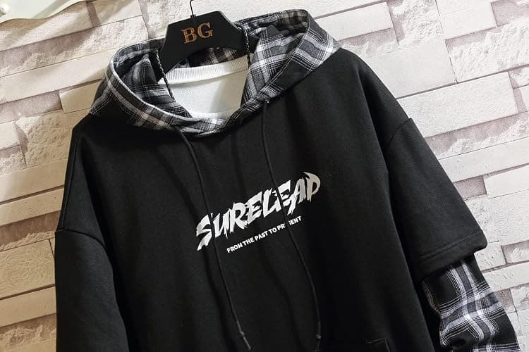 GURUNVANI Japan Style Patchwork Hoodies Men Characters Streetwear Hoodie Men Sweatshirt thumbnail 6