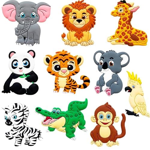 Fridge Magnets for Toddlers Wild Animal - Refrigerator Magnets for Kids - Large Cute Soft Full Back Magnetic Animals for Fridge - Toddler Magnets for Refrigerator - Rubber Big Size Kid Magnet Toys - Image 1