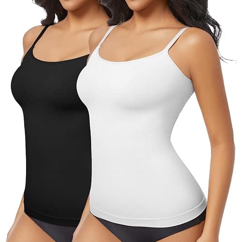 ONEW Compressions Camisole Top for Women Tummy Control Shapewear Top Waist Trainer Shaping Cami Vest with Spaghetti Straps - Image 1