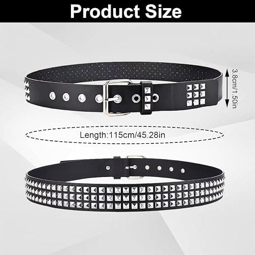 Aiuulu Studded Belt Kit, Y2k Alt Punk Emo Grunge with Grommet Bright Metal Belts for Women Men thumbnail 2