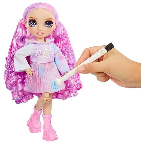 Rainbow High Watercolor & Create Fashion DIY Doll with Washable Watercolors + Tie-Dye Kit, Purple Eyes, Curled Hair, Bonus Top & Shoes. Color, Create, Play, Rinse and Repeat. Creative 4-12+ thumbnail 6