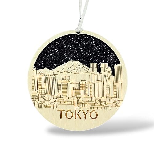 Tokyo Japan Laser Engraved Wooden Ornament – Handmade Wood Christmas Ornament, Japan Souvenir Gift, Asian Travel Keepsake, Rustic Holiday Décor, Laser Cut Ornament Made in USA - Image 1