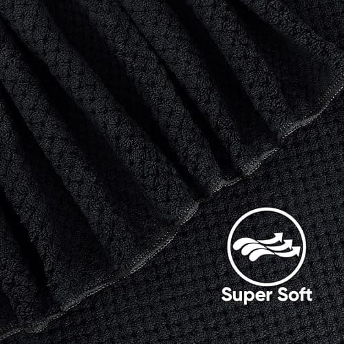 HOMEXCEL 8 Piece Bath Towel Set, Microfiber Bathroom Towel - 2 Bath Towels, 2 Hand Towels, and 4 Wash Cloths, Super Soft, Highly Absorbent Towels for Bathroom, Gym, Hotel, and Spa (Black) thumbnail 4