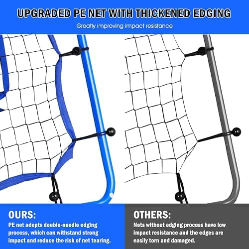 Winthai Volleyball Rebounder Net, 6 Angles Adjustable Pitch Bounce Back Baseball Softbal Lacrosse Rebound Sports Practice Training Equipment with Strike Zone for Backyard Indoor Outdoor thumbnail 9
