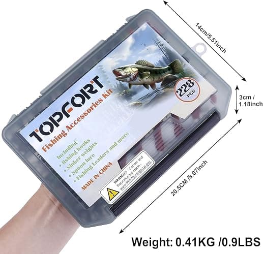 TOPFORT 187/343pcs Fishing Accessories Kit, Organized Fishing Tackle Box with Tackle Included, Fishing Hooks, Fishing Weights Sinkers, Fishing Gear and Equipment, Fishing Gift for Men thumbnail 3