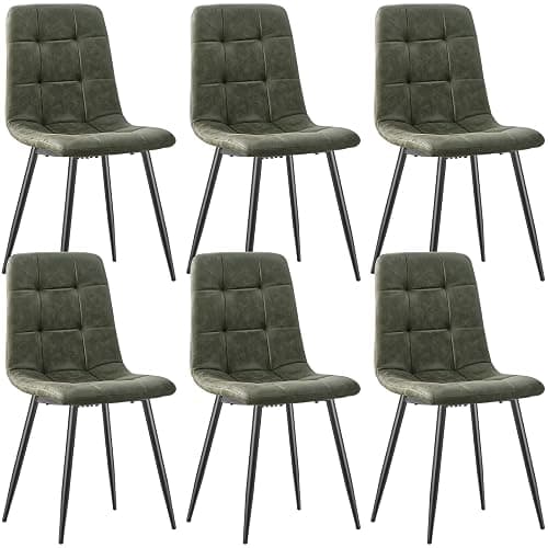 LEWE Esszimmerstühle 6er Set,Technologietuch Gepolsterter Stuhl mit Hohe Rückenlehne, Metallfuß, Küchenstühle, Esstisch Stühle für Esszimmer,Küche & Wohnzimmer - Image 1