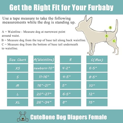 CuteBone Dog Diapers Female Washable Small Medium Large 3 Pack Reusable Doggie Diapers Puppy Period Pants for Doggy Heat Cycle Peeing thumbnail 7