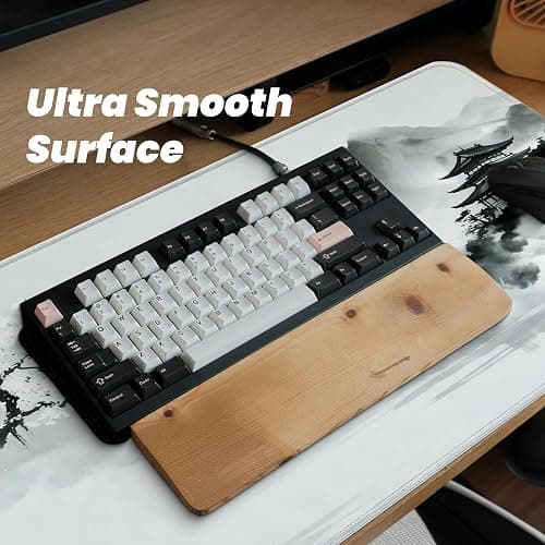 Gaming Mouse Pad with Anti-Slip Rubber Base, Extended Large Computer Mouse Mat with Stitched Edges, Long XL Anime Mousepad for Laptop and Keyboard, 31.5 x 11.8 inch (Japanese Cherry Blossom) thumbnail 5