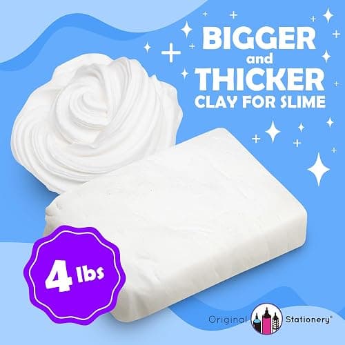 Original Stationery Soft Clay Modeling Compound - 4 lb (1.8 kg), White - Air Dry Cloud Dough & Butter Slime Clay for DIY Slime Kit, Arts & Crafts, Ages 7+ Kids Crafts thumbnail 3