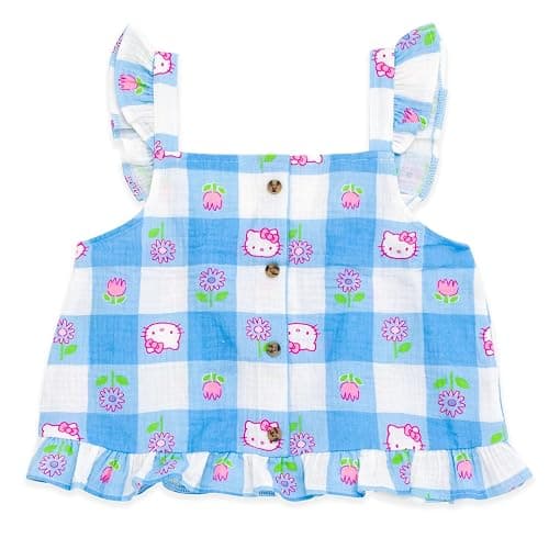 Hello Kitty Girls Square Neck Tank Top and Shorts Outfit Set Toddler to Big Kid Sizes (2T - 16) thumbnail 2