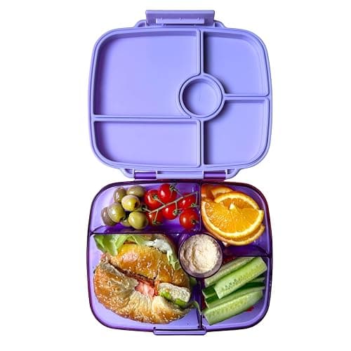 Yumbox Go Leakproof Bento Lunch Box, 5 Compartments, Kyoto Purple | Deep Portioned Tray | Removable Silicone Gasket | Lightweight Construction | Fits Most Lunch Bags | Easy-Clean Design - Image 1