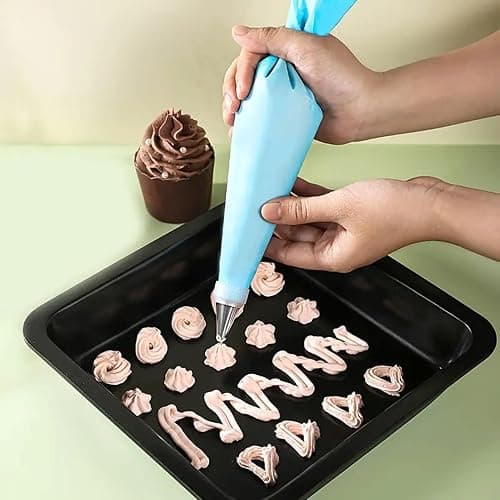 21pcs Cake Decorating Tool Kit – Includes 2 Silicone Reusable Piping Bags, 16 Piping Tips, 3 Cake Scrapers – DIY Cake Decorations and Baking Tools thumbnail 4