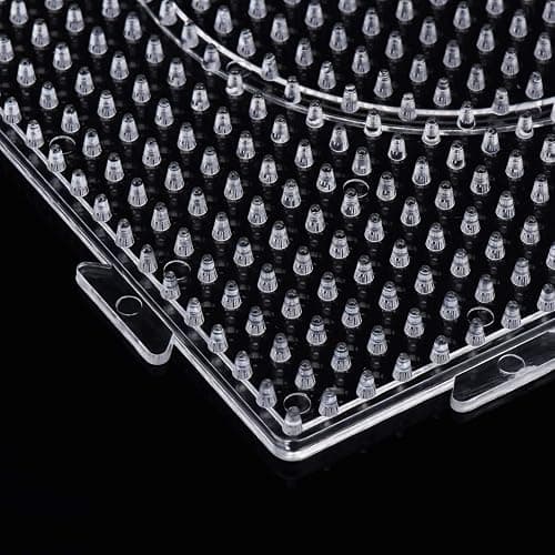 H&W 6PCS 5mm Fuse Beads Boards, Pegboards Kits with Gift 4 Ironing Paper | Large Clear Pegboard Kit with Gift 4 Ironing Paper (WA3-Z6) thumbnail 10