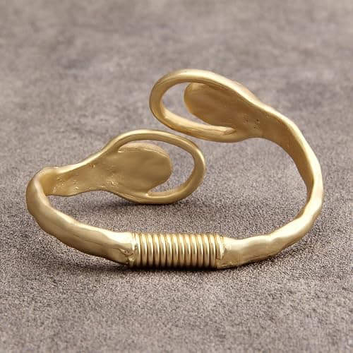 Bjesinmo Gold Cuff Bracelet for Women Silver Beaded Bracelets Open Bangle Stackable Stretch Bead Bracelet Boho Jewelry Gifts for Wife Couple thumbnail 4