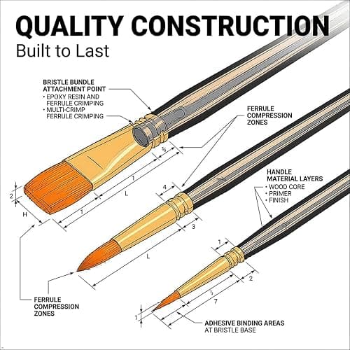 Soucolor Acrylic Paint Brushes Set, 20 Pcs Pointed Tip Artist Paintbrushes | Soft,No-Shed Bristles for Acrylic for Acrylic Oil Watercolor Canvases Rock Nail Miniature Detailing Drawing Art Supplies thumbnail 4