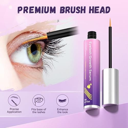 Lash Serum Natural & Vegan Eyelash Growth Serum for Longer, Thicker, Fuller Lashes Nourishing & Conditioning Formula Safe for Sensitive Eyes - 5ml thumbnail 2