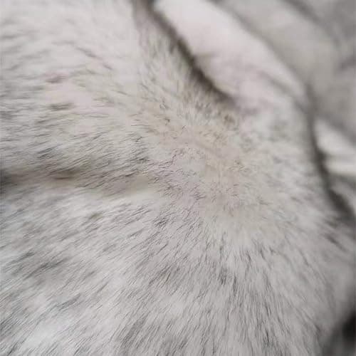 Soft Fuzzy Faux Fur Throw Blanket, Luxury Wolf White with Black Tipped Blankets, Long Shaggy Blanket, Cozy, Fluffy, Plush Sherpa Fleece Blanket, Throws for Decoration, for Couch, Bed, Sofa-23.6×59 thumbnail 5