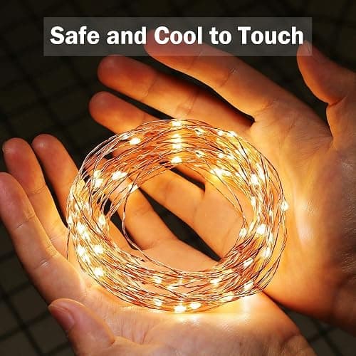 Lighting EVER Fairy Lights Plug in, 33ft 100 LED String Lights with Switch | Warm White 3000K, Thin Copper Wire, Waterproof, Steady-on, Indoor Outdoor, 4.5V thumbnail 6