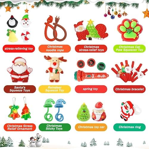 Fidget Advent Calendar 2025 For Kids,24 Days of Surprises Fidget Toys Bulk - Christmas Countdown Advent Calendars,Xmas Party Favors Stocking Stuffer Gifts Sensory Toy Surprise Gifts For Boys Girls thumbnail 3