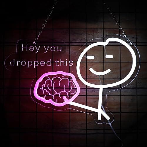 LED Brain Neon Sign Funny You Drop This Neon Light Funny Neon Signs for Man Room Decor office Decor Birthday Gifts 15.7 * 10.3 In thumbnail 5