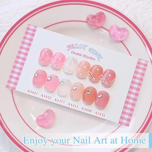 Double Rhythm 6 Pcs 15 ML Gel Polish Set Same Color Same Bottle Soak Off Gel Polish Kit Nail Art Manicure Salon DIY at Home for Women (Jelly Milky White Nude Pink Rose-T6-23) thumbnail 8