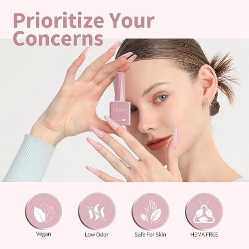 CANNI Baby Pink Gel Nail Polish, 1Pcs Light Pink Nude Gel Polish Soft Color High Gloss Soak Off U V Nail Manicure Salon DIY thumbnail 5