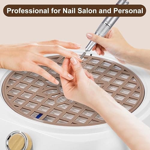 Yulado 100W Staubabsaugung Für Nägel, 5000RPM Nagelstaubsauger Weiß, Professionelle Haushalt und Staubabsaugung Nagelstudio Mit Filter, Werkzeuge und Zubehör thumbnail 7