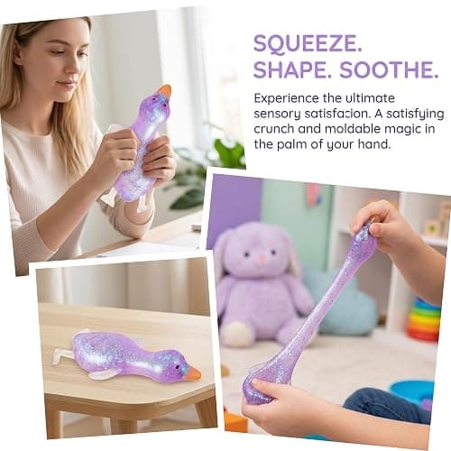 Coconut Oil Stress Ball Fidget Squishy Toys - Crunchy Squishy Sand Filled Sensory Balls, Shapeable Vacuum Stress Relief Squeeze Toy for Anxiety, Portable Office Desk Fidgets for Adults Kids thumbnail 3