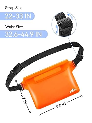HEETA Waterproof Fanny Pack, Waterproof Pouch Dry Bag 2-Pack for Phone Passport Purse, Adjustable Waist Strap for Swimming Kayaking Boating Paddle Board Accessories Cruise Beach Camping Essentials thumbnail 4