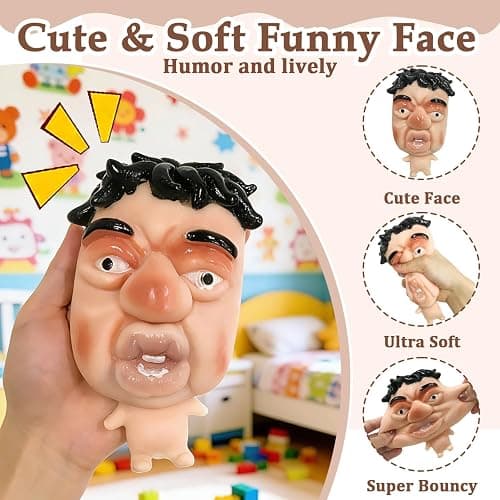 Taba Squishy Squeeze Toy, Handmade Ultra Soft Mochi Squishy Toys, Stress Relief Toys for Kids & Adults, Cute Face Sensory Fidget Toys for Anxiety Relief Party Favors Goodie Bag Fillers Birthday Gifts thumbnail 3