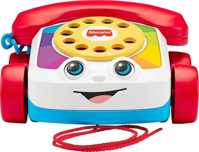 Fisher-Price Chatter Telephone Pull Along Toy | with Rotary Dial, Wheels, for Walking Play thumbnail 4