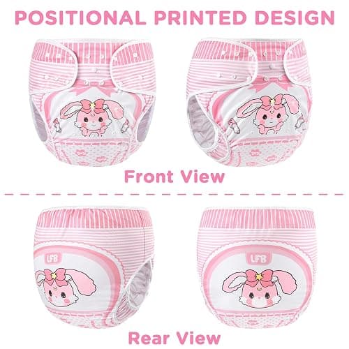 Littleforbig Washable Adjustable Reusable Waterproof Cloth Adult Diaper Wrap Cover - Baby Usagi Pattern L thumbnail 5