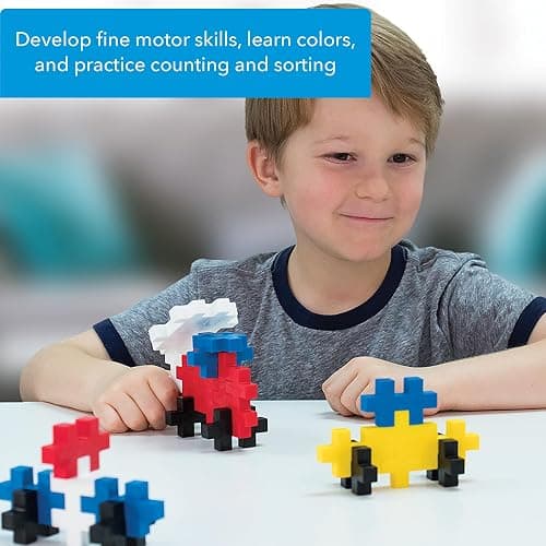 PLUS PLUS BIG - Open Play Set - 100 Piece - Basic Color Mix, Construction Building Stem Toy, Interlocking Large Puzzle Blocks for Toddlers and Preschool thumbnail 5